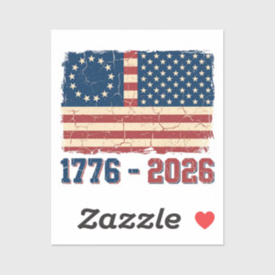 Retro Betsy Ross & 50-Star Flag 2026 Semiquincente