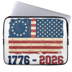 Retro Betsy Ross & 50-Star Flag 2026 Semiquincente Laptop Sleeve