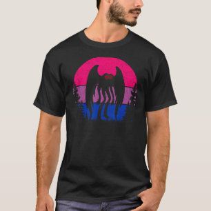 Retro Bi Mothman Bisexual Pride Point pleasant Cry T-Shirt