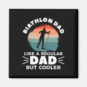 Retro Biathlon Dad Like A Regular Dad But Cooler B Magnet