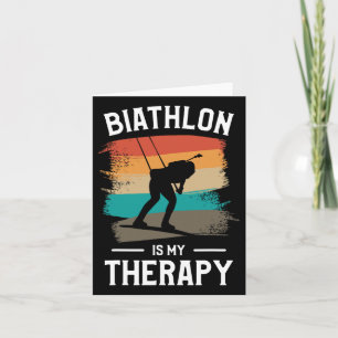 Retro Biathlon Is My Therapy Biathlete Card