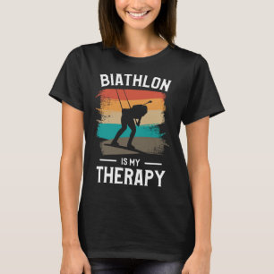 Retro Biathlon Is My Therapy Biathlete T-Shirt