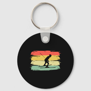 Retro Biathlon Shooting Biathlete Skiing Key Ring