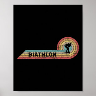 Retro Biathlon Vintage Player Film Strip Poster