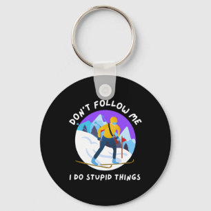 Retro Biathlon Winter Sports Ski Snowboard Snow Mo Key Ring