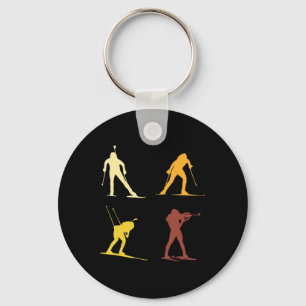 Retro Biathlon Wintersport Cross Country Skiing Sh Key Ring