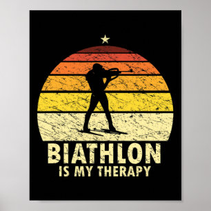 Retro Biathlon Wintersport Cross Country Skiing Sh Poster