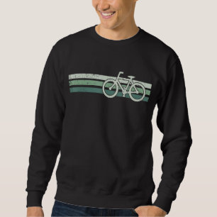 Retro Bicycle City Bike Cyclist Cycling Stripe Sweatshirt