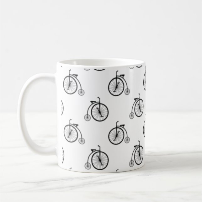 Retro Bicycle - Pattern  Coffee Mug (Left)