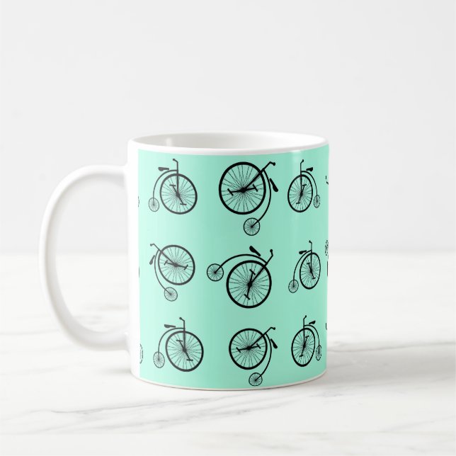 Retro Bicycle Pattern Coffee Mug (Left)