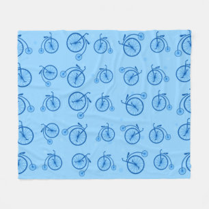 Retro Bicycle Pattern Fleece Blanket