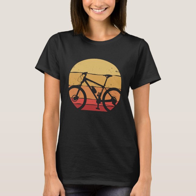 Retro Bicycle Vintage Sunset Mountain Bike T-Shirt (Front)