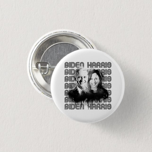 Retro Biden Harris Pride 3 Cm Round Badge (Front & Back)