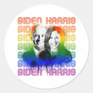 Retro Biden Harris Pride Classic Round Sticker