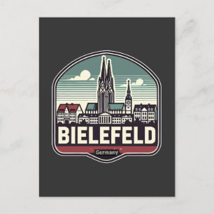 Retro Bielefeld Skyline Postcard