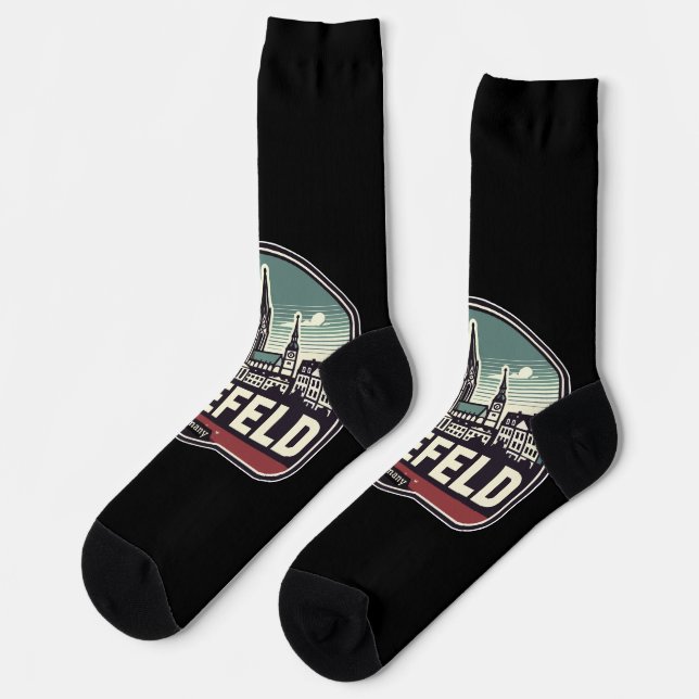 Retro Bielefeld Skyline  Socks (Left)