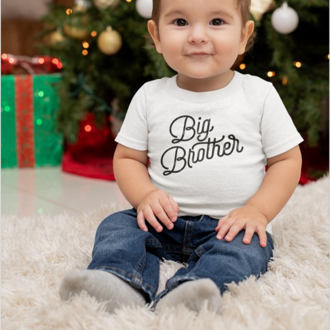 Retro Big Brother Black Typography Toddler T-Shirt (Creator Uploaded)