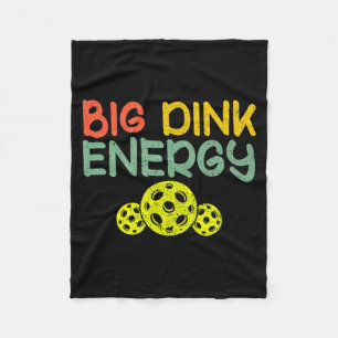 Retro big dink energy pickleball funny pickle ball fleece blanket