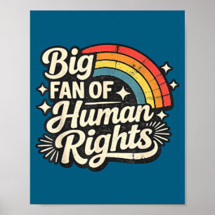 Retro Big Fan Human Rights Artwork Poster