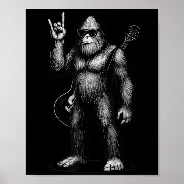 Retro Big Foot Rock Music Gifts Men Women Kid Funn Poster (Front)