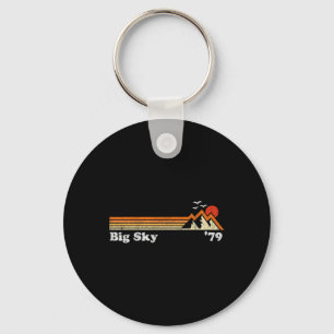 Retro Big Sky Ski Resort Colorado Snowboard Skiing Key Ring