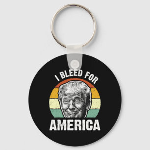 Retro Big Trump Face I Bleed For America Vintage S Key Ring