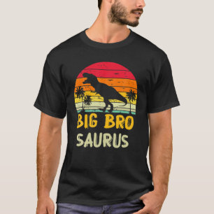 Retro Bigbrosaurus T Rex Dinosaur Big Brother Saur T-Shirt