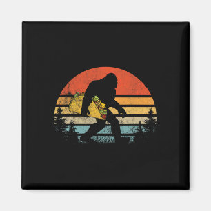 Retro Bigfoot Carrying Taco Funny Cinco De Mayo Sa Magnet