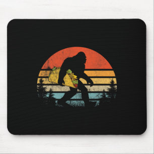 Retro Bigfoot Carrying Taco Funny Cinco De Mayo Sa Mouse Pad