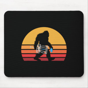 Retro Bigfoot Disc Golf Eighties Sasquatch Disc Go Mouse Pad