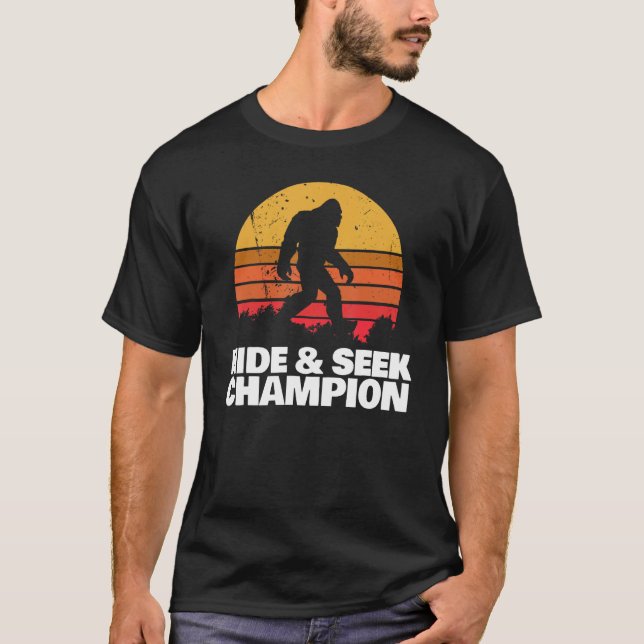 Retro Bigfoot Hide and Seek Champion T-Shirt (Front)