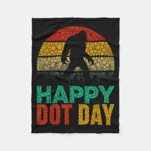 Retro Bigfoot Lovers Polka Dots Happy Dot Day Boy Fleece Blanket