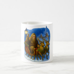 Retro Bigfoot Santa & Reindeer Vintage 90s Cosy Coffee Mug