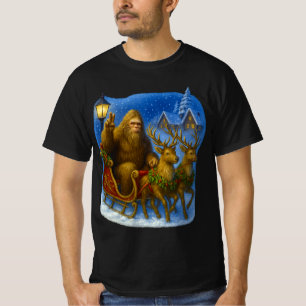 Retro Bigfoot Santa & Reindeer Vintage 90s Cosy T-Shirt