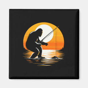 Retro Bigfoot Silhouette Sasquatch Hide And Seek F Magnet