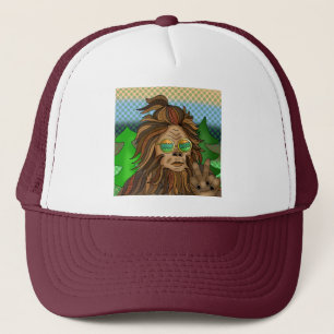 Retro Bigfoot   Vintage Colors Sasquatch Pop Art Trucker Hat
