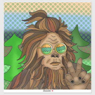 Retro Bigfoot   Vintage Colours Sasquatch Pop Art 