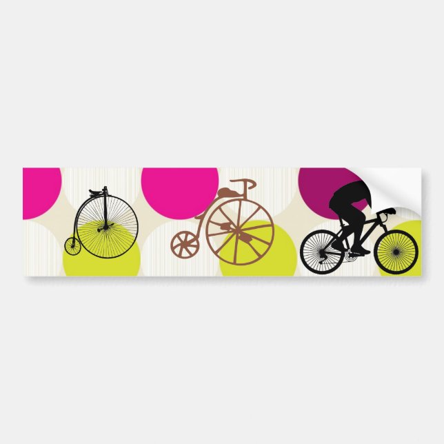 Retro Bike Bumper Sticker (Front)