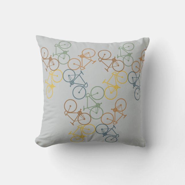 Retro Bike throw pillow (Front)