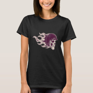 Retro Biker Motorcycle Skull Heads Grunge Punk Met T-Shirt