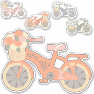 Retro Bikes Assorted Vinyl Stickers