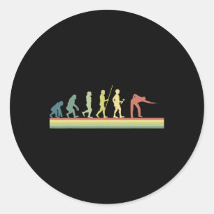 Retro Billiards Human Evolution Lover Gift Pool Sn Classic Round Sticker
