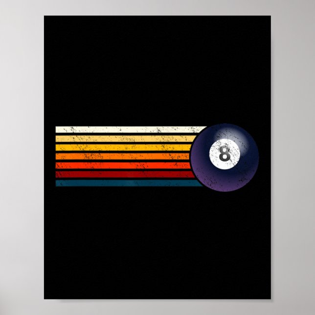 Retro Billiards Ll Eight Pool Table Snooker Pyrami Poster (Front)
