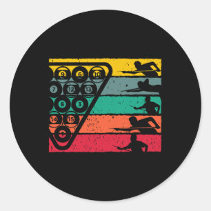 Retro Billiards Sport  Classic Round Sticker