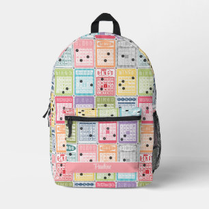 Retro Bingo Printed Backpack