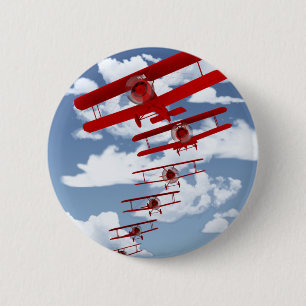Retro Biplane 6 Cm Round Badge
