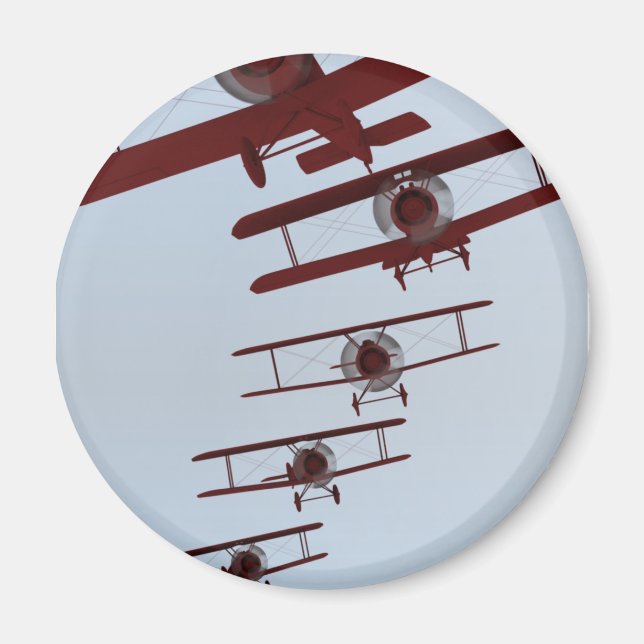 Retro Biplane Magnet (Front)