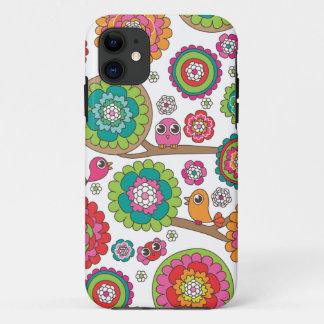 Retro bird pattern illustration iPhone 11 case