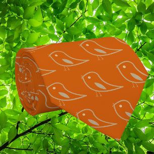 retro birds in burnt orange - modern tie