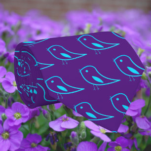 retro birds in royal purple - modern tie